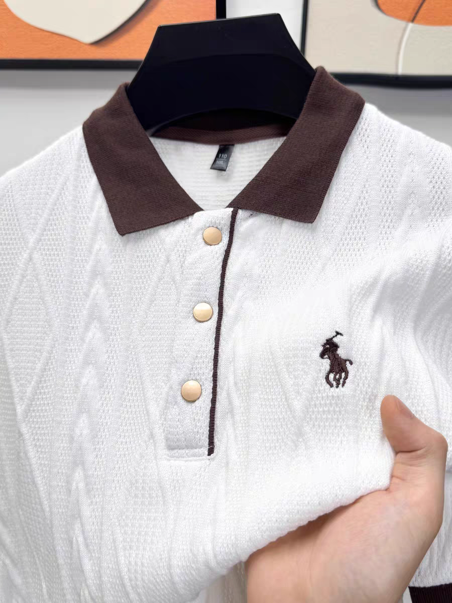 Ashen Crest Knit Polo