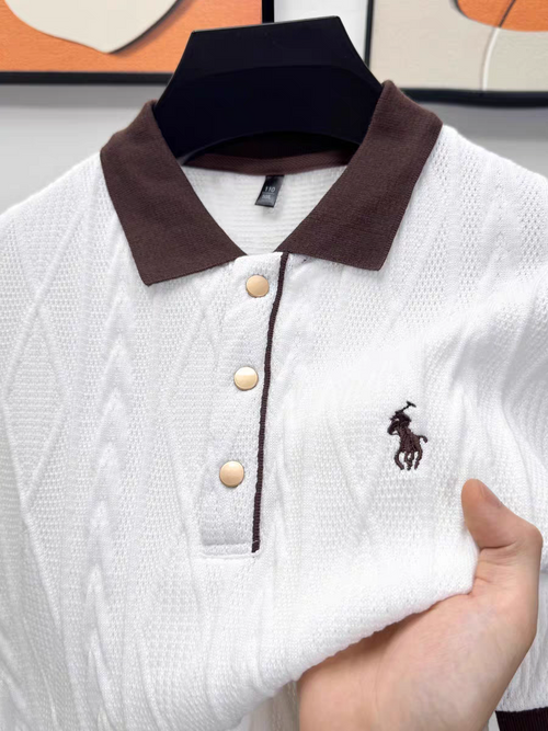 Ashen Crest Knit Polo